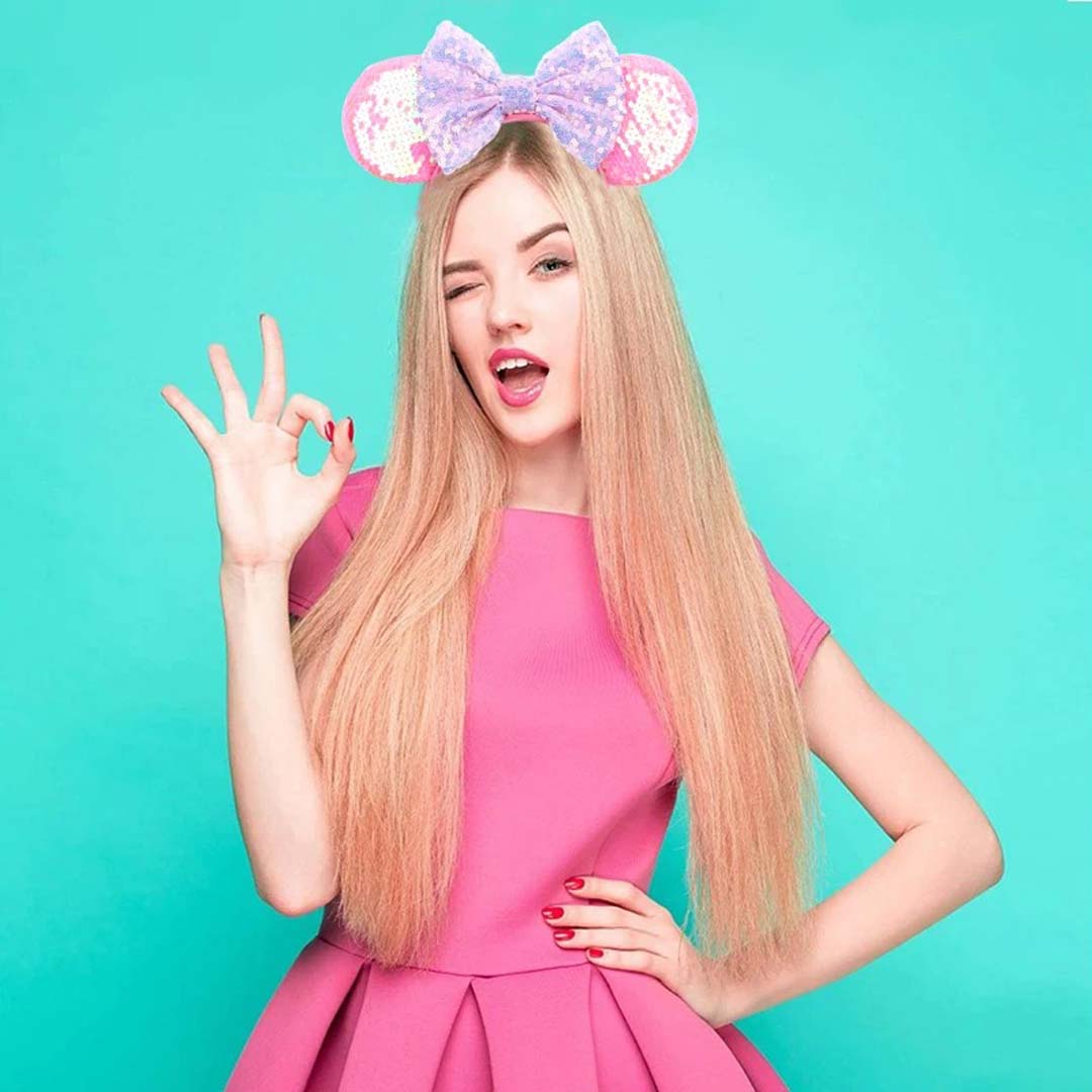 Sequin Ears Headband with Bow Kids Adults Costume, Party &amp; Outfit Accessory